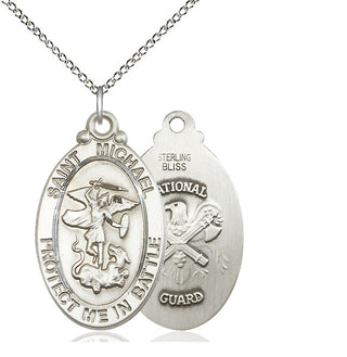 Sterling Silver Saint Michael National Guard Medal Catholic Jewelry