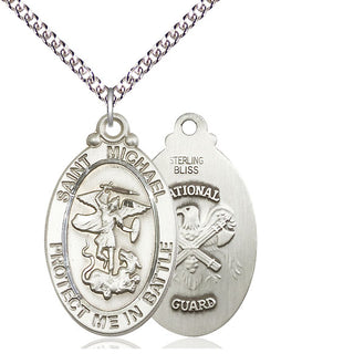 Sterling Silver Saint Michael National Guard Medal Catholic Jewelry