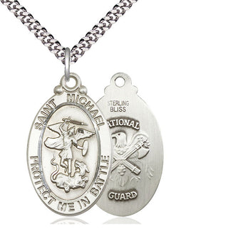 Sterling Silver Saint Michael National Guard Medal Catholic Jewelry