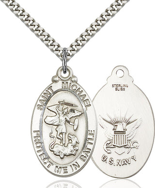 Sterling Silver Saint Michael Navy Medal Catholic Jewelry