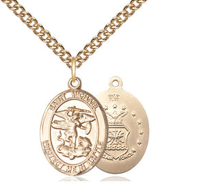 14kt Gold Filled Saint Michael Air Force Medal | Medium