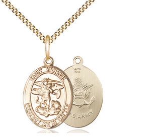 14kt Gold Filled Saint Michael Army Medal Religious Jewelry