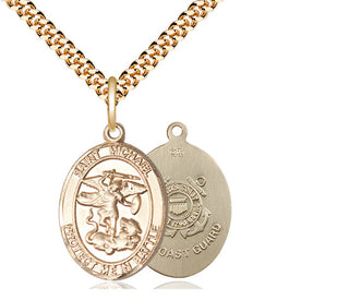 14kt Gold Filled Saint Michael Coast Guard Medal Religious Jewelry