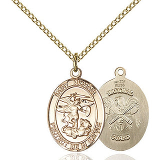 14kt Gold Filled Saint Michael National Guard Medal Religious Jewelry