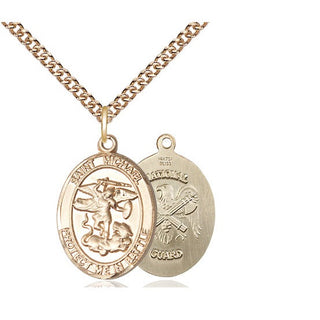 14kt Gold Filled Saint Michael National Guard Medal Religious Jewelry
