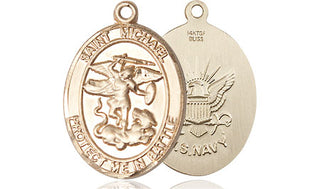 14kt Gold Filled Saint Michael Navy Medal