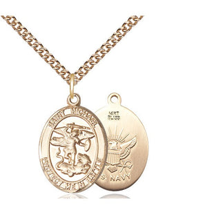 14kt Gold Saint Michael Navy Medal