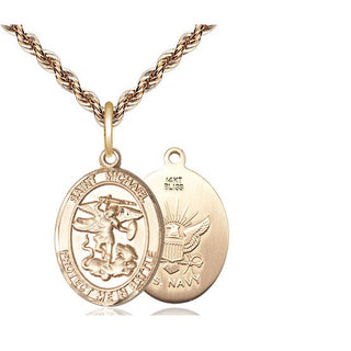 14kt Gold Saint Michael Navy Medal