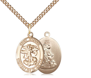 14kt Gold Saint Michael Guardian Angel Medal