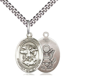 Sterling Silver Saint Michael Army Medal Religious Jewelry