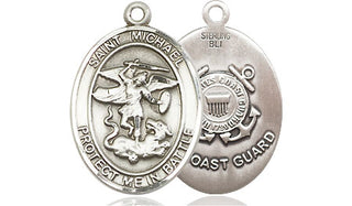 Sterling Silver Saint Michael Coast Guard Medal Religious Jewelry
