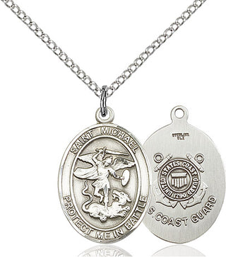 Sterling Silver Saint Michael Coast Guard Medal Religious Jewelry