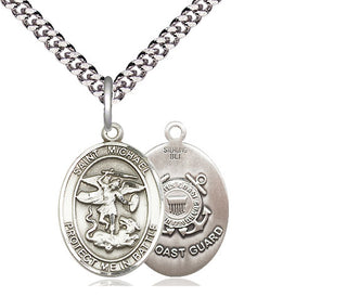 Sterling Silver Saint Michael Coast Guard Medal Religious Jewelry