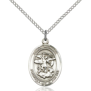 Sterling Silver Saint Michael National Guard Medal Religious Jewelry
