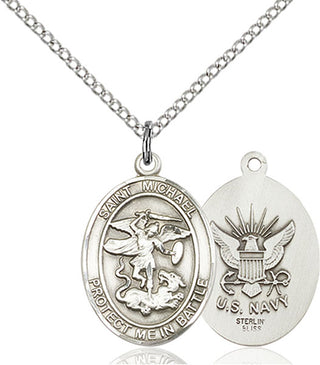 Sterling Silver Saint Michael Navy Medal Religious Jewelry