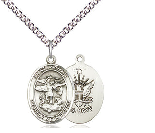 Sterling Silver Saint Michael Navy Medal Religious Jewelry