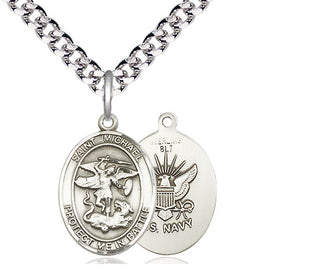 Sterling Silver Saint Michael Navy Medal Religious Jewelry