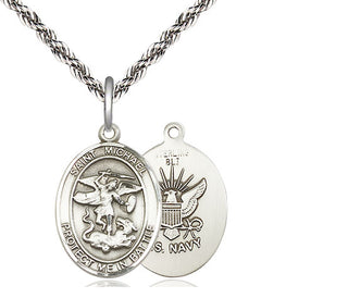 Sterling Silver Saint Michael Navy Medal Religious Jewelry