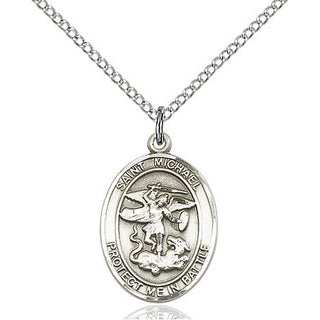 Sterling Silver Saint Michael Guardian Angel Medal Religious Jewelry