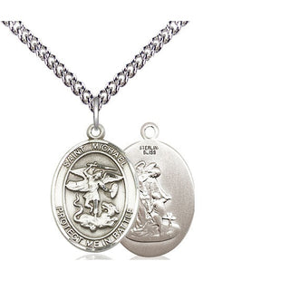 Sterling Silver Saint Michael Guardian Angel Medal Religious Jewelry