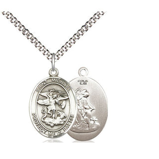 Sterling Silver Saint Michael Guardian Angel Medal Religious Jewelry