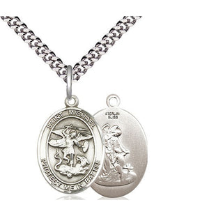 Sterling Silver Saint Michael Guardian Angel Medal Religious Jewelry