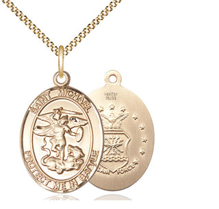 14kt Gold Filled Saint Michael Air Force Medal Catholic Jewelry