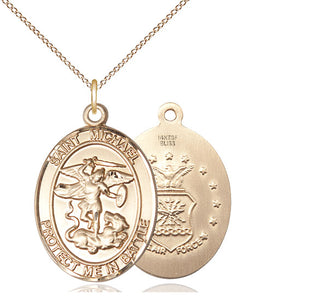 14kt Gold Filled Saint Michael Air Force Medal Catholic Jewelry