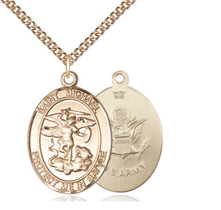 14kt Gold Filled Saint Michael Army Medal Catholic Jewelry
