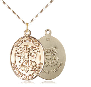14kt Gold Filled Saint Michael Coast Guard Medal Catholic Jewelry