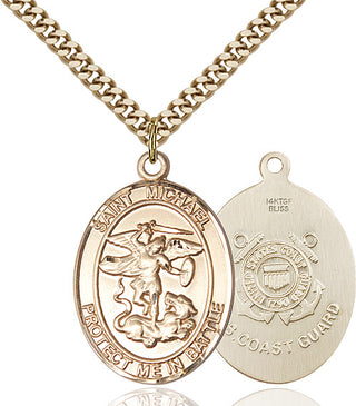 14kt Gold Filled Saint Michael Coast Guard Medal Catholic Jewelry
