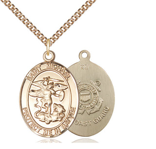 14kt Gold Filled Saint Michael Coast Guard Medal Catholic Jewelry