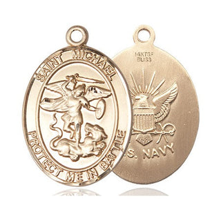 14kt Gold Filled Saint Michael Navy Medal