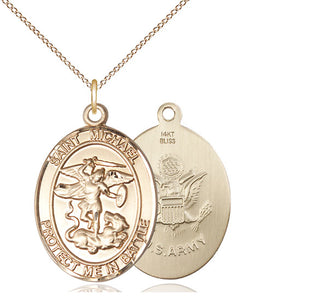 14kt Gold Saint Michael Army Medal