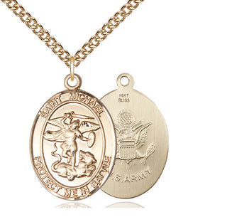 14kt Gold Saint Michael Army Medal