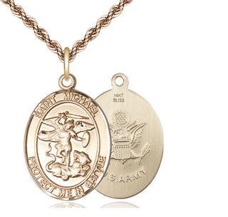 14kt Gold Saint Michael Army Medal
