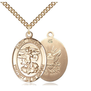 14kt Gold Saint Michael Navy Medal