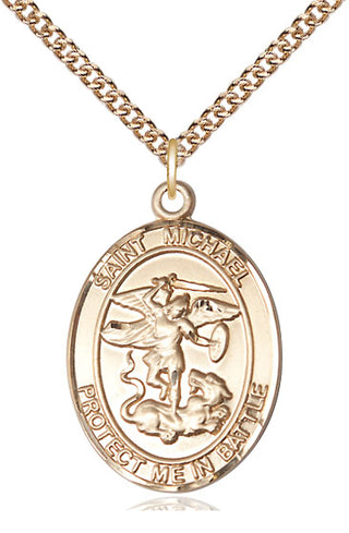 14kt Gold Saint Michael Guardian Angel Medal