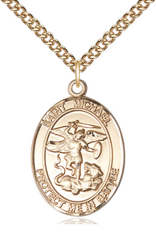14kt Gold Saint Michael Guardian Angel Medal