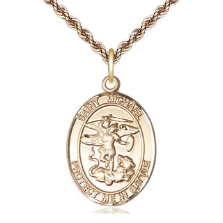 14kt Gold Saint Michael Guardian Angel Medal