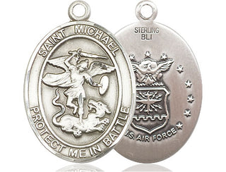 Sterling Silver Saint Michael Air Force Medal Catholic Jewelry