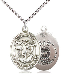 Sterling Silver Saint Michael Air Force Medal Catholic Jewelry