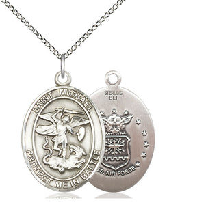 Sterling Silver Saint Michael Air Force Medal Catholic Jewelry