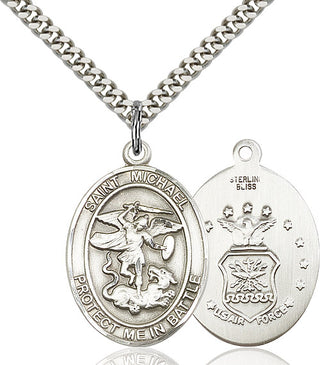 Sterling Silver Saint Michael Air Force Medal Catholic Jewelry