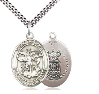Sterling Silver Saint Michael Air Force Medal Catholic Jewelry