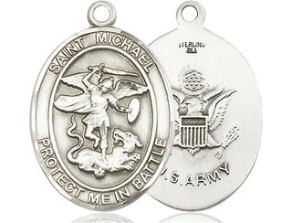 Sterling Silver Saint Michael Army Medal Catholic Jewelry