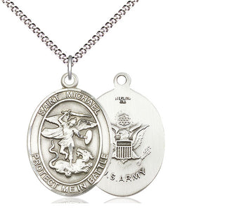 Sterling Silver Saint Michael Army Medal Catholic Jewelry