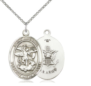Sterling Silver Saint Michael Army Medal Catholic Jewelry