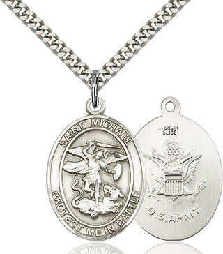 Sterling Silver Saint Michael Army Medal Catholic Jewelry