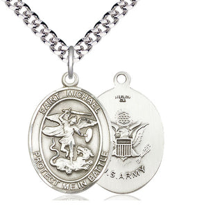 Sterling Silver Saint Michael Army Medal Catholic Jewelry